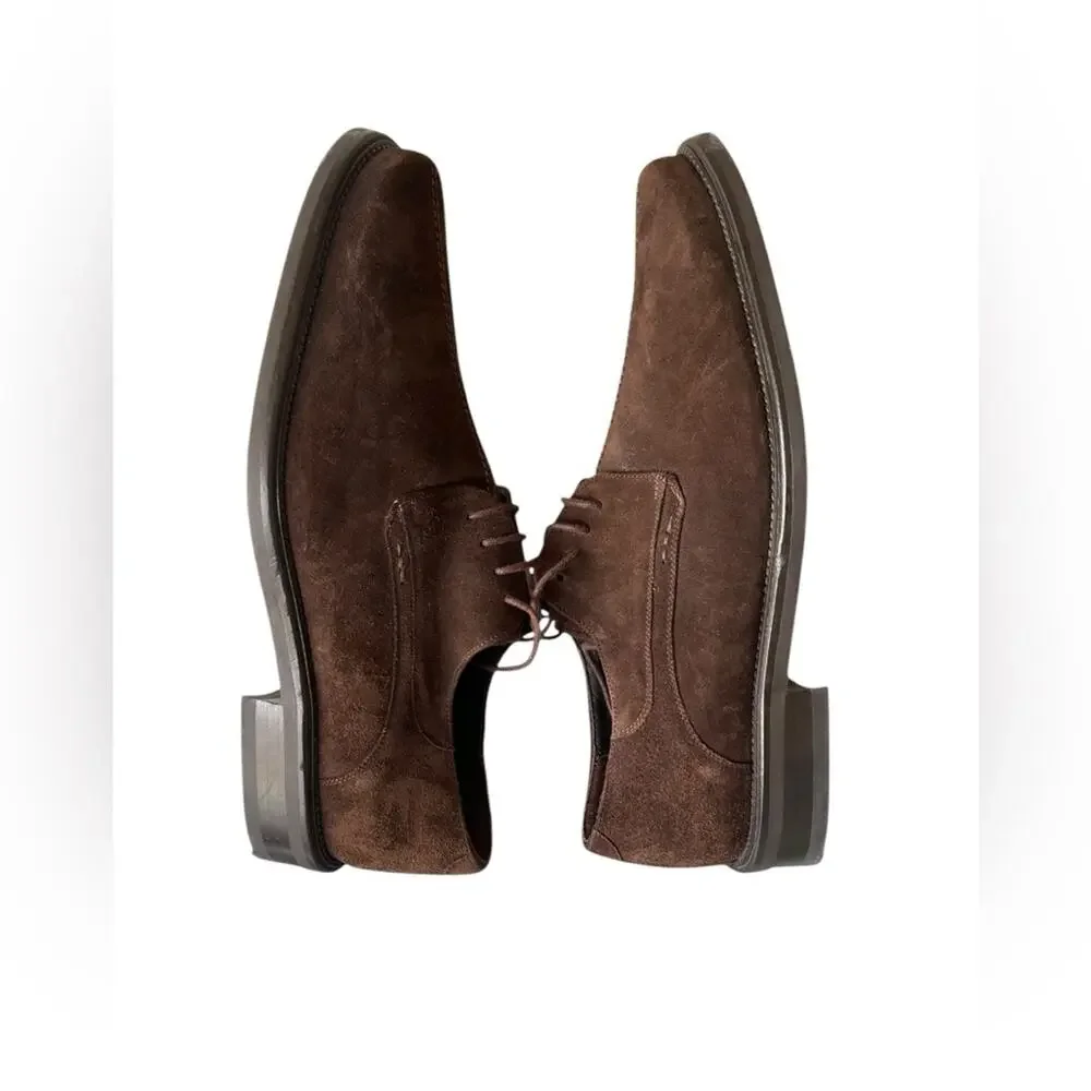MEZLAN MENS SHOE 9 M WAYNE BROWN SUEDE LEATHER SPLIT TOE DERBY OXFORD